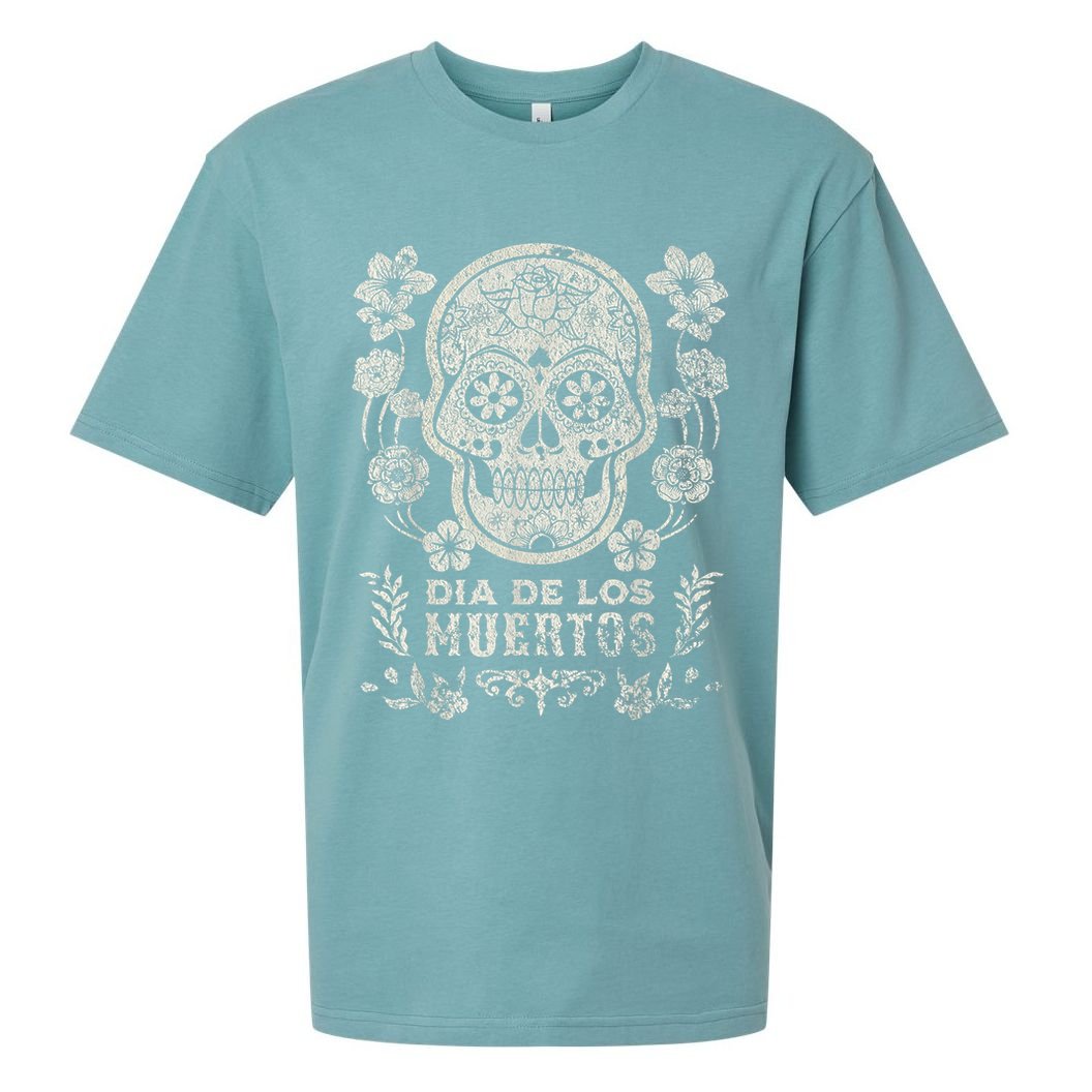 Dia De Los Muertos Mexico Sugar Skull Sueded Cloud Jersey T-Shirt