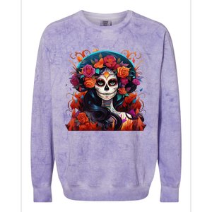 Dia De Los Muertos La Catrina Day Of The Dead Sugar Skull Colorblast Crewneck Sweatshirt