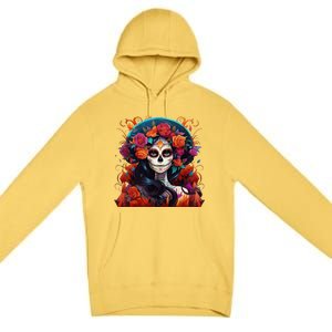 Dia De Los Muertos La Catrina Day Of The Dead Sugar Skull Premium Pullover Hoodie