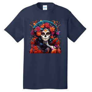 Dia De Los Muertos La Catrina Day Of The Dead Sugar Skull Tall T-Shirt