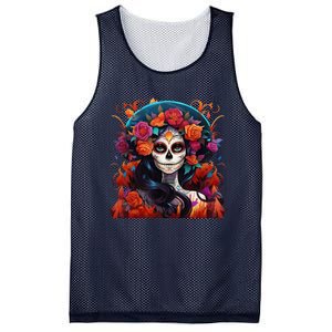 Dia De Los Muertos La Catrina Day Of The Dead Sugar Skull Mesh Reversible Basketball Jersey Tank