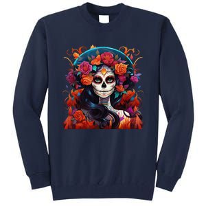 Dia De Los Muertos La Catrina Day Of The Dead Sugar Skull Tall Sweatshirt