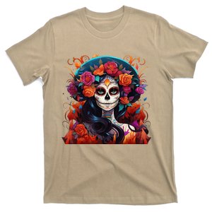 Dia De Los Muertos La Catrina Day Of The Dead Sugar Skull T-Shirt