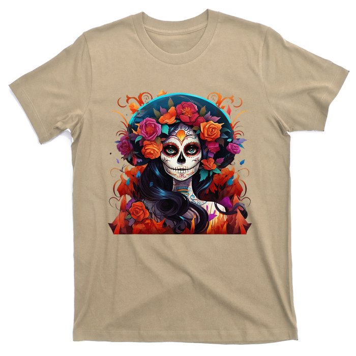 Dia De Los Muertos La Catrina Day Of The Dead Sugar Skull T-Shirt