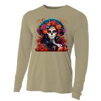 Dia De Los Muertos La Catrina Day Of The Dead Sugar Skull Cooling Performance Long Sleeve Crew