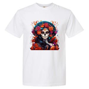 Dia De Los Muertos La Catrina Day Of The Dead Sugar Skull Garment-Dyed Heavyweight T-Shirt