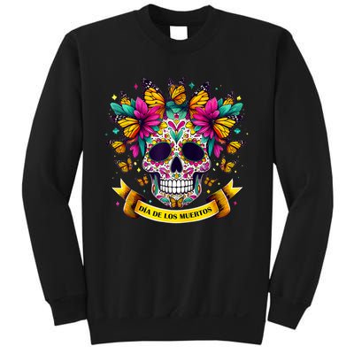 Dia De Los Muertos Sugar Skull Flowers For Women Sweatshirt