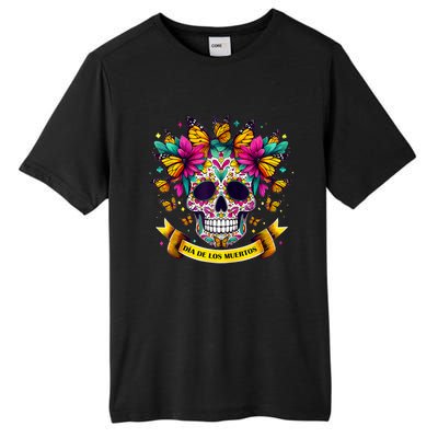 Dia De Los Muertos Sugar Skull Flowers For Women Tall Fusion ChromaSoft Performance T-Shirt