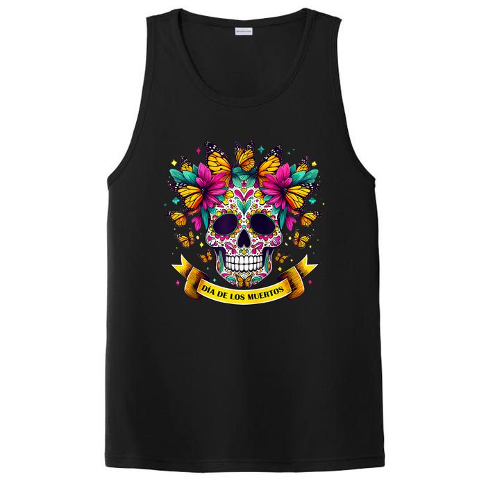 Dia De Los Muertos Sugar Skull Flowers For Women PosiCharge Competitor Tank