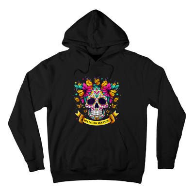 Dia De Los Muertos Sugar Skull Flowers For Women Tall Hoodie