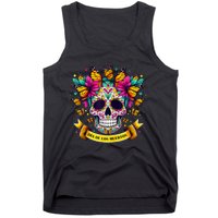 Dia De Los Muertos Sugar Skull Flowers For Women Tank Top