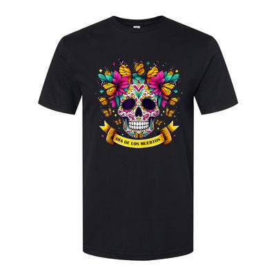 Dia De Los Muertos Sugar Skull Flowers For Women Softstyle CVC T-Shirt