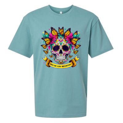 Dia De Los Muertos Sugar Skull Flowers For Women Sueded Cloud Jersey T-Shirt