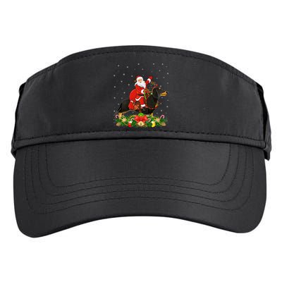 Dachshund Dog Lover Funny Santa Riding Dachshund Christmas Gift Adult Drive Performance Visor