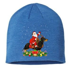 Dachshund Dog Lover Funny Santa Riding Dachshund Christmas Gift Sustainable Beanie