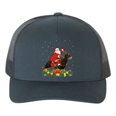 Dachshund Dog Lover Funny Santa Riding Dachshund Christmas Gift Yupoong Adult 5-Panel Trucker Hat