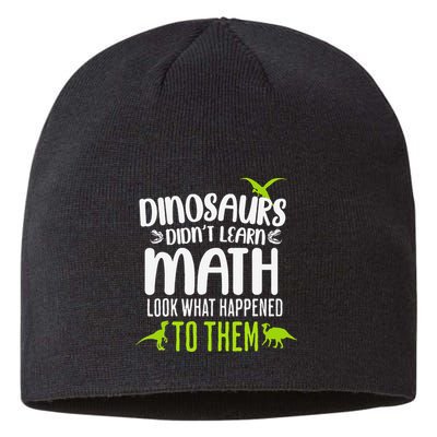 Dinosaurs DidnT Learn Math Look What Dinosaur Math Joke Sustainable Beanie