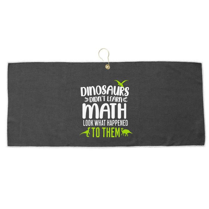 Dinosaurs DidnT Learn Math Look What Dinosaur Math Joke Large Microfiber Waffle Golf Towel