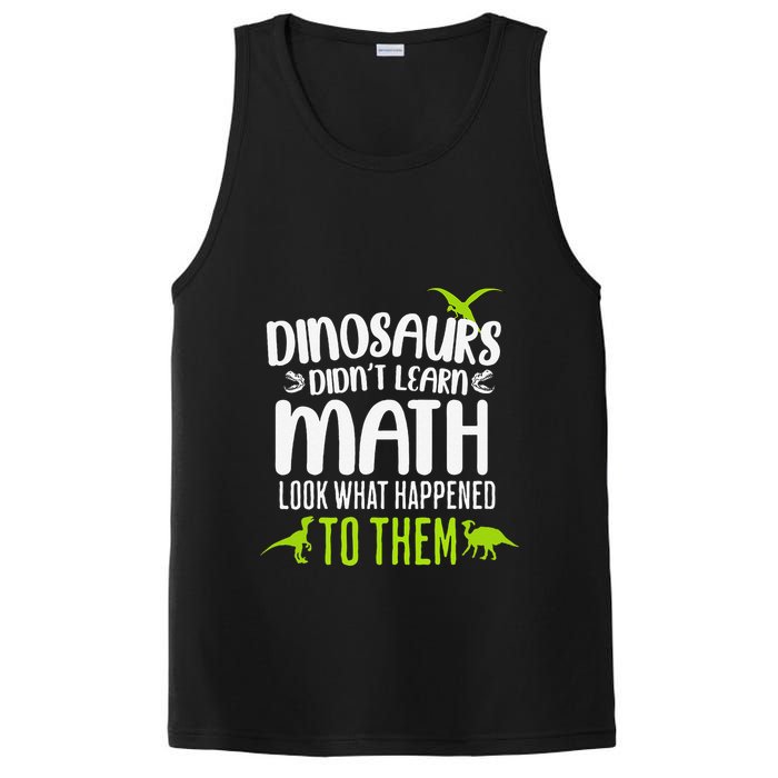 Dinosaurs DidnT Learn Math Look What Dinosaur Math Joke PosiCharge Competitor Tank