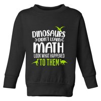 Dinosaurs DidnT Learn Math Look What Dinosaur Math Joke Toddler Sweatshirt