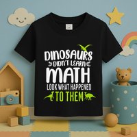Dinosaurs DidnT Learn Math Look What Dinosaur Math Joke Toddler T-Shirt