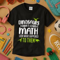 Dinosaurs DidnT Learn Math Look What Dinosaur Math Joke Kids T-Shirt