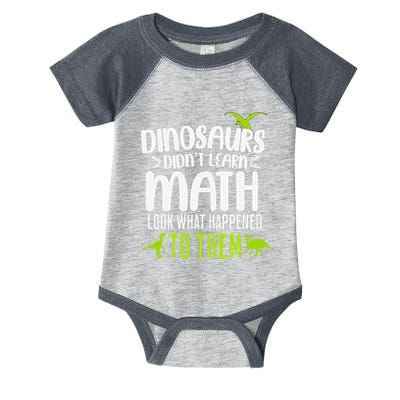 Dinosaurs DidnT Learn Math Look What Dinosaur Math Joke Infant Baby Jersey Bodysuit