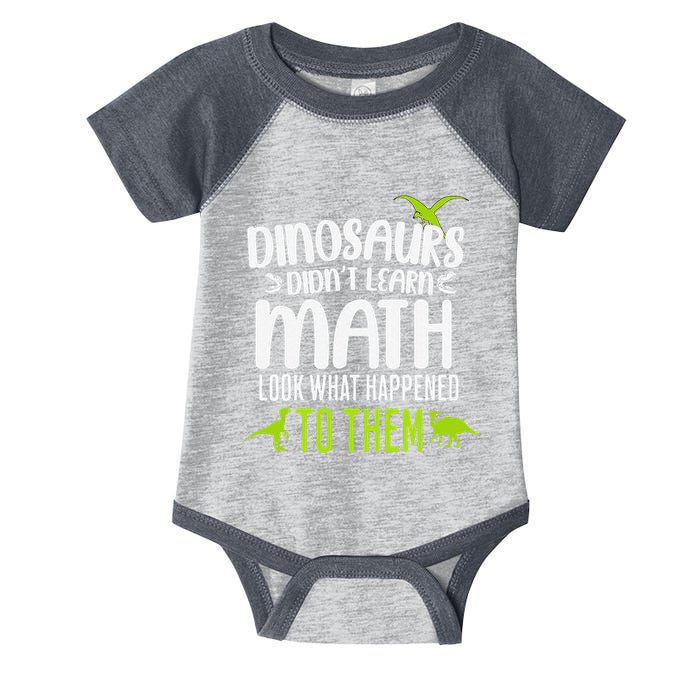 Dinosaurs DidnT Learn Math Look What Dinosaur Math Joke Infant Baby Jersey Bodysuit