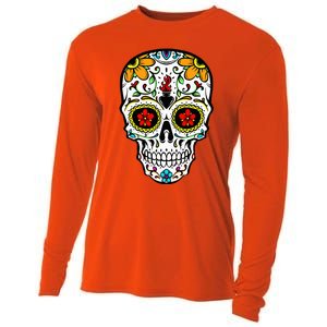 Dia De Los Muertos Costume Sugar Skull Cooling Performance Long Sleeve Crew