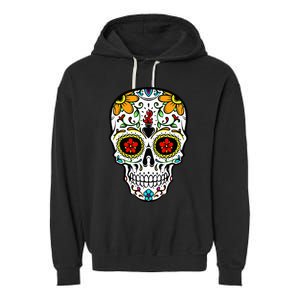 Dia De Los Muertos Costume Sugar Skull Garment-Dyed Fleece Hoodie