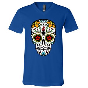 Dia De Los Muertos Costume Sugar Skull V-Neck T-Shirt