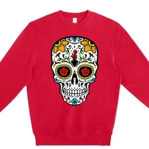 Dia De Los Muertos Costume Sugar Skull Premium Crewneck Sweatshirt