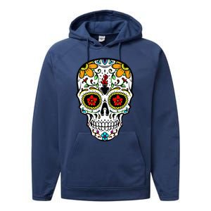 Dia De Los Muertos Costume Sugar Skull Performance Fleece Hoodie