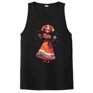 Dia De Los Muertos Day Of The Dead Mexican Sugar Skeleton PosiCharge Competitor Tank