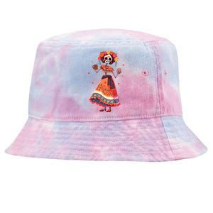 Dia De Los Muertos Day Of The Dead Mexican Sugar Skeleton Tie-Dyed Bucket Hat