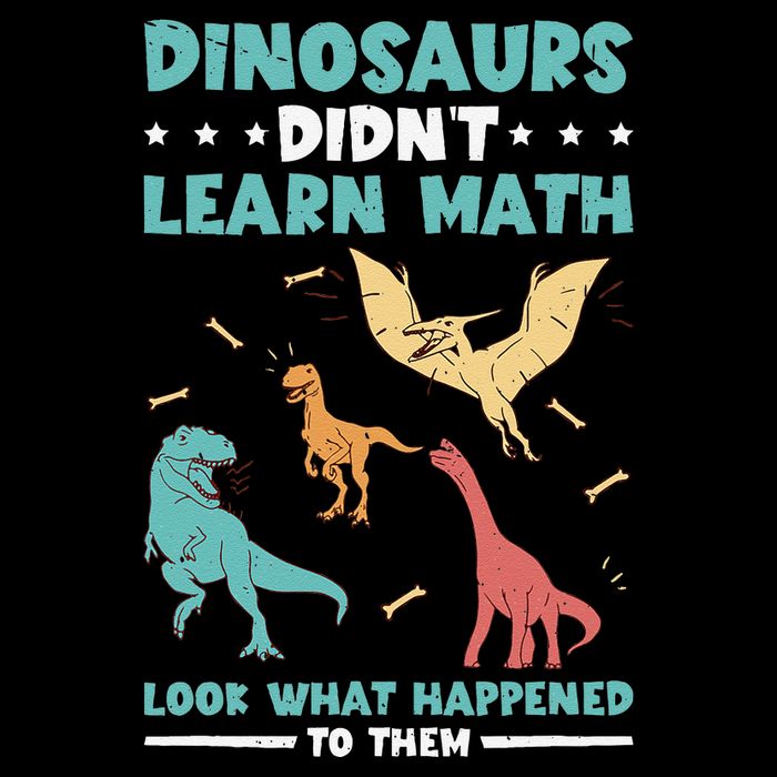 Dinosaurs DidnT Learn Math Look What Happened To Them Kids T-Shirt