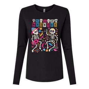 Dia De Los Muertos Day Of The Dead Mexican Skeleton Dancing Womens Cotton Relaxed Long Sleeve T-Shirt