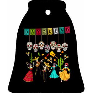 DíA De Los Muertos Skeleton Mexican Day Of The Dead Party Ceramic Bell Ornament