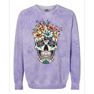 Dia De Los Muertos Sugar Skull La Catrina Halloween Colorblast Crewneck Sweatshirt