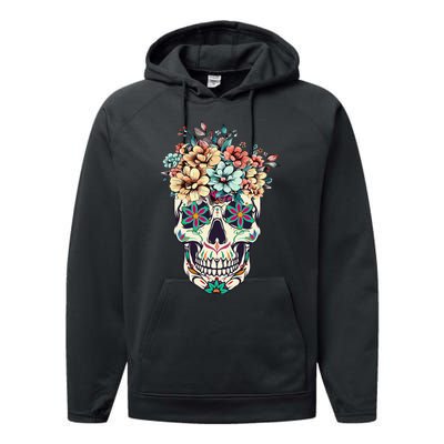 Dia De Los Muertos Sugar Skull La Catrina Halloween Performance Fleece Hoodie