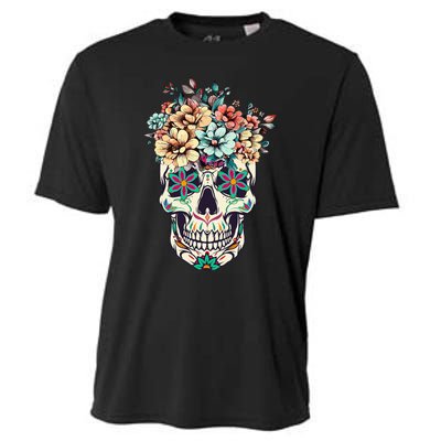 Dia De Los Muertos Sugar Skull La Catrina Halloween Cooling Performance Crew T-Shirt