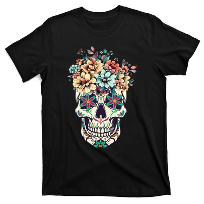 Dia De Los Muertos Sugar Skull La Catrina Halloween T-Shirt