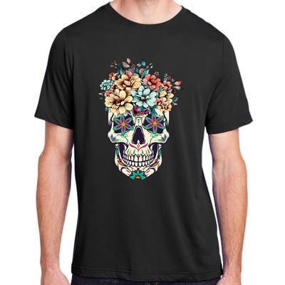 Dia De Los Muertos Sugar Skull La Catrina Halloween Adult ChromaSoft Performance T-Shirt