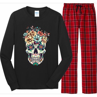 Dia De Los Muertos Sugar Skull La Catrina Halloween Long Sleeve Pajama Set