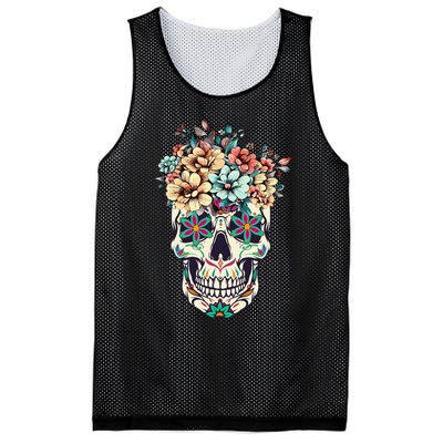 Dia De Los Muertos Sugar Skull La Catrina Halloween Mesh Reversible Basketball Jersey Tank