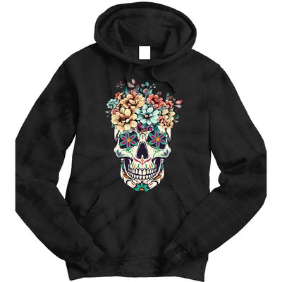 Dia De Los Muertos Sugar Skull La Catrina Halloween Tie Dye Hoodie