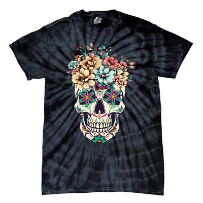 Dia De Los Muertos Sugar Skull La Catrina Halloween Tie-Dye T-Shirt