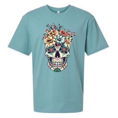 Dia De Los Muertos Sugar Skull La Catrina Halloween Sueded Cloud Jersey T-Shirt