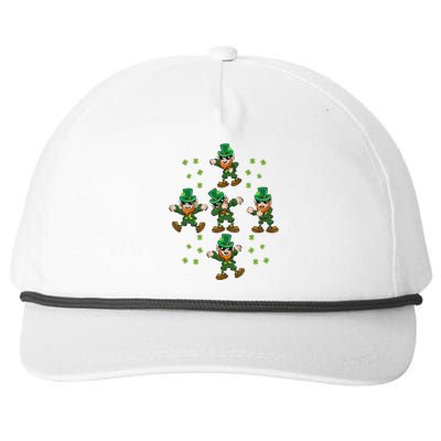 Dab Dancing Leprechaun Shamrock Irish Saint Patricks Day Snapback Five-Panel Rope Hat