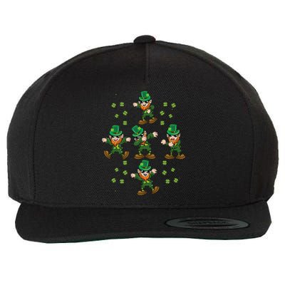 Dab Dancing Leprechaun Shamrock Irish Saint Patricks Day Wool Snapback Cap